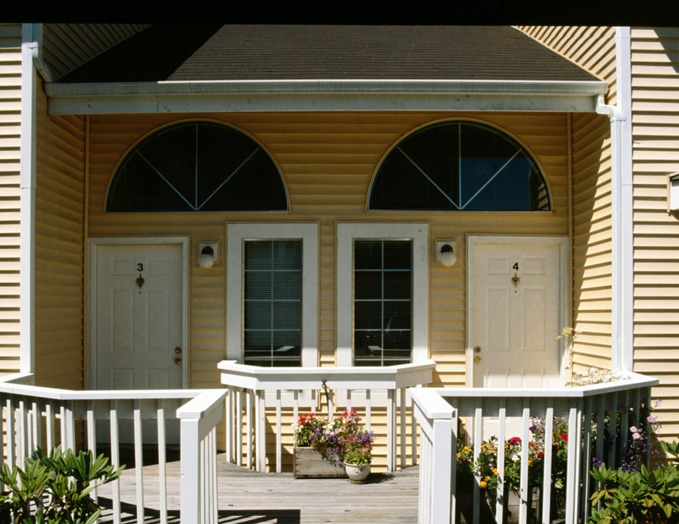 Front porch of a duplex house